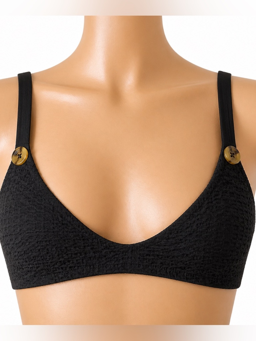 Lisa Marie Fernandez Magdalena Bikini Top NWT Size 4 Black